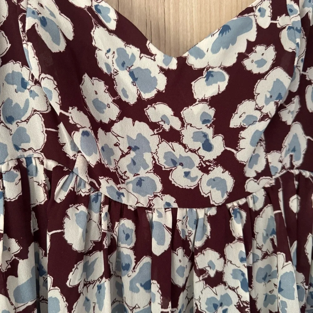 🆕 Abercrombie Long Sleeve Floral Babydoll Mini Dress Size Small - Picture 5 of 8